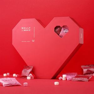 Hjerteæsken fra Wally and Whiz - 60 stk. flowpack i pap hjerte 660 g